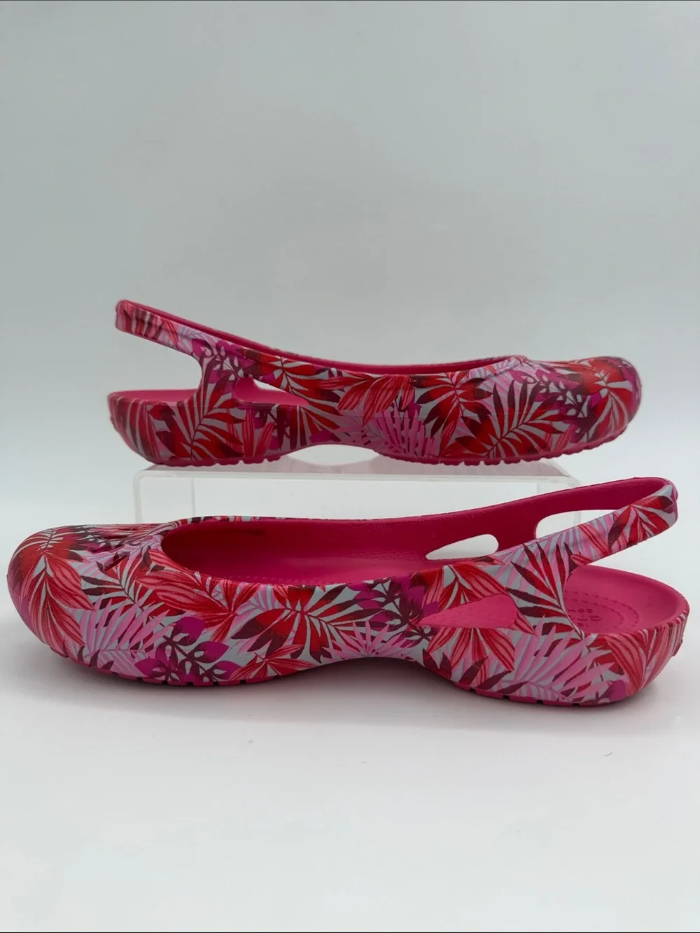 CROCS Kadee Tropical Print Slingback Ballet Flats Women's Size 8.0